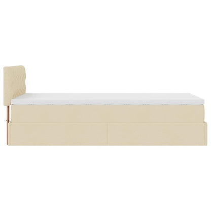 Ottoman-Bett mit Matratze Creme 100x200 cm Stoff