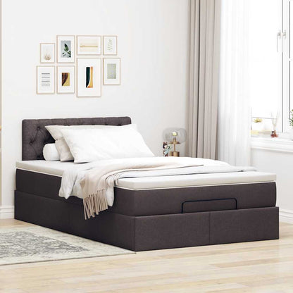 Ottoman-Bett mit Matratze Dunkelbraun 120x190 cm Stoff