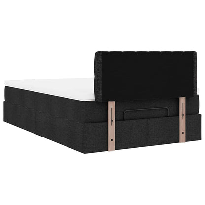 Ottoman-Bett mit Matratze Schwarz 120x200 cm Stoff