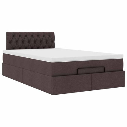 Ottoman-Bett mit Matratze Dunkelbraun 120x200 cm Stoff