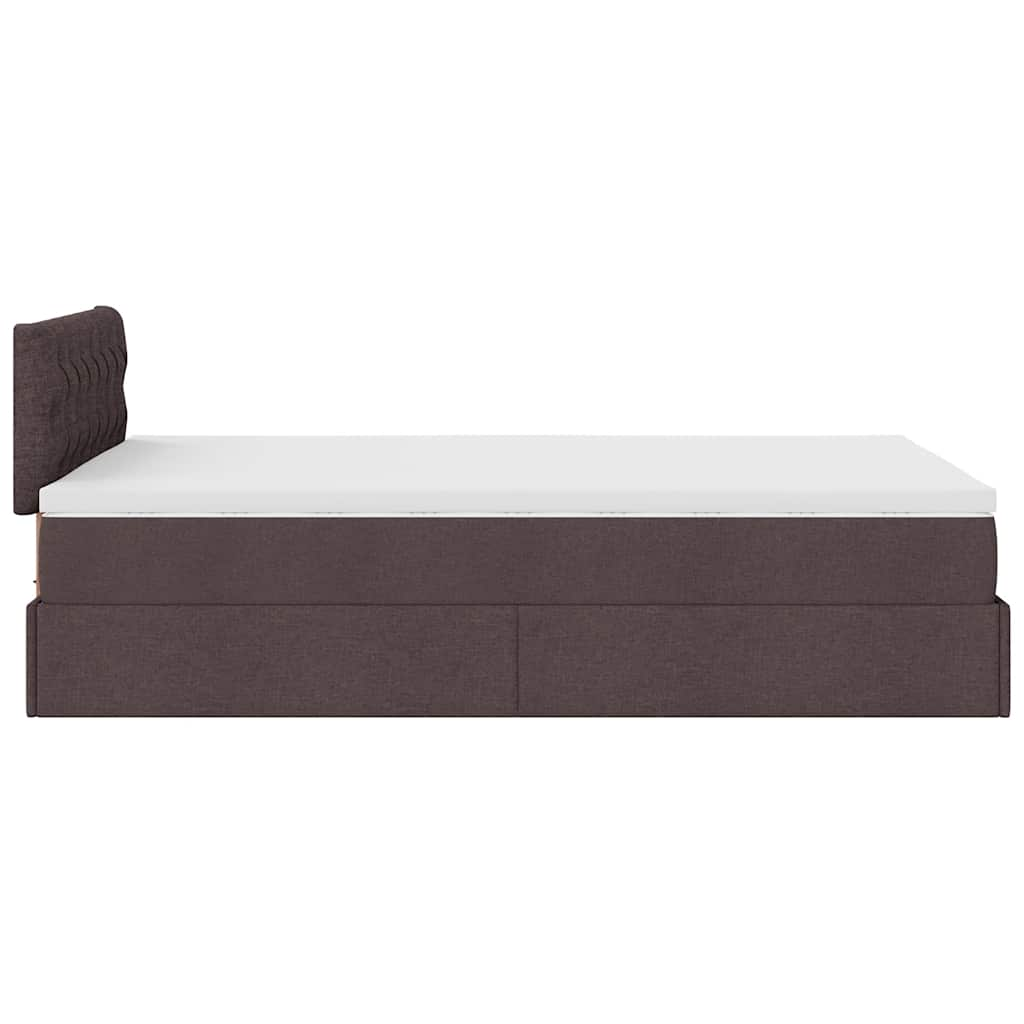 Ottoman-Bett mit Matratze Dunkelbraun 120x200 cm Stoff