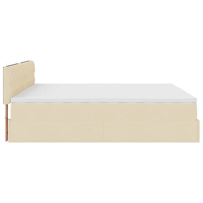 Ottoman-Bett mit Matratze Creme 160x200 cm Stoff