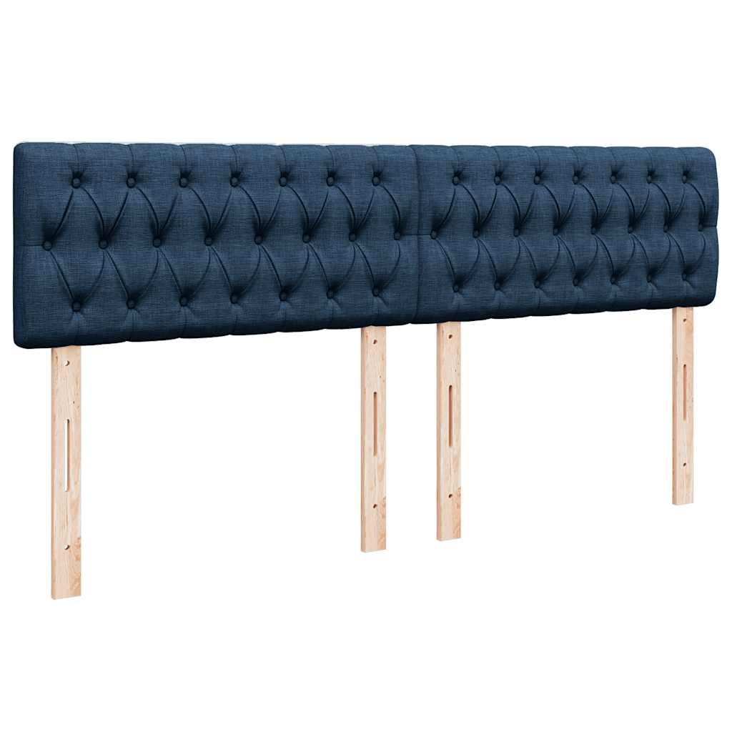 Ottoman-Bett mit Matratzen Blau 200x200 cm Stoff