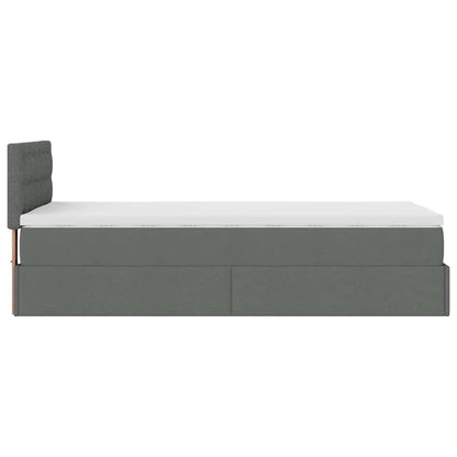 Ottoman-Bett mit Matratze Dunkelgrau 80x200 cm Stoff