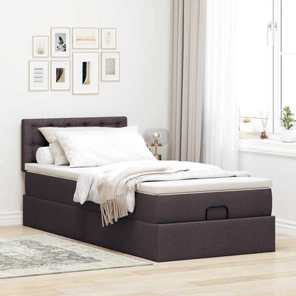 Ottoman-Bett mit Matratze Dunkelbraun 80x200 cm Stoff