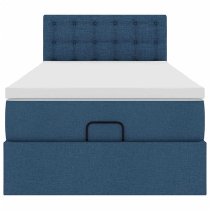 Ottoman-Bett mit Matratze Blau 90x200 cm Stoff