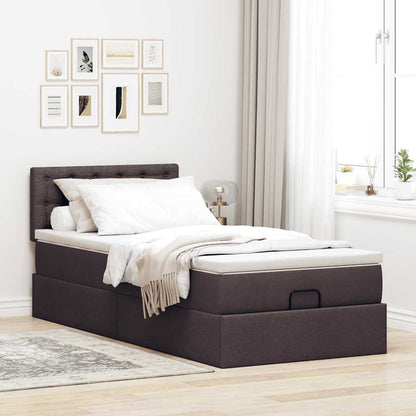 Ottoman-Bett mit Matratze Dunkelbraun 100x200 cm Stoff