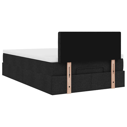 Ottoman-Bett mit Matratze Schwarz 120x190 cm Stoff