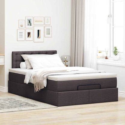 Ottoman-Bett mit Matratze Dunkelbraun 120x190 cm Stoff