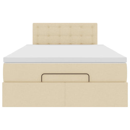 Ottoman-Bett mit Matratze Creme 120x200 cm Stoff