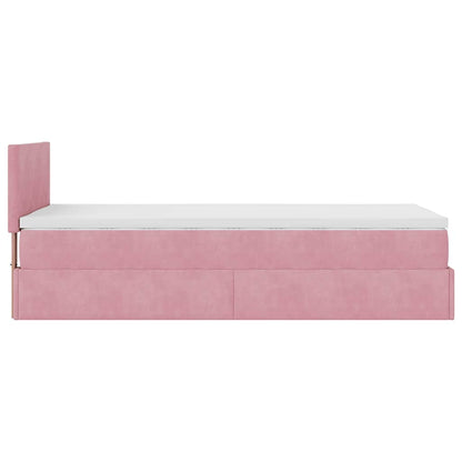 Ottoman-Bett mit Matratze Rosa 100x200 cm Samt