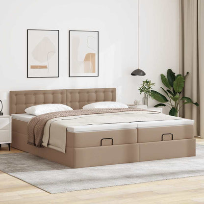 Ottoman-Bett mit Matratzen Cappuccino 180x200cm Kunstleder