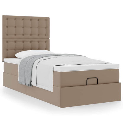 Ottoman-Bett mit Matratze Cappuccino-Braun 90x190 cm Kunstleder