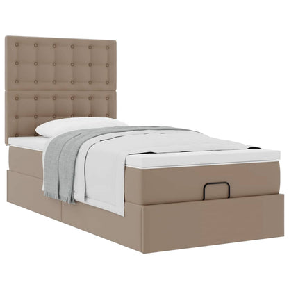 Ottoman-Bett mit Matratze Cappuccino-Braun 90x190 cm Kunstleder