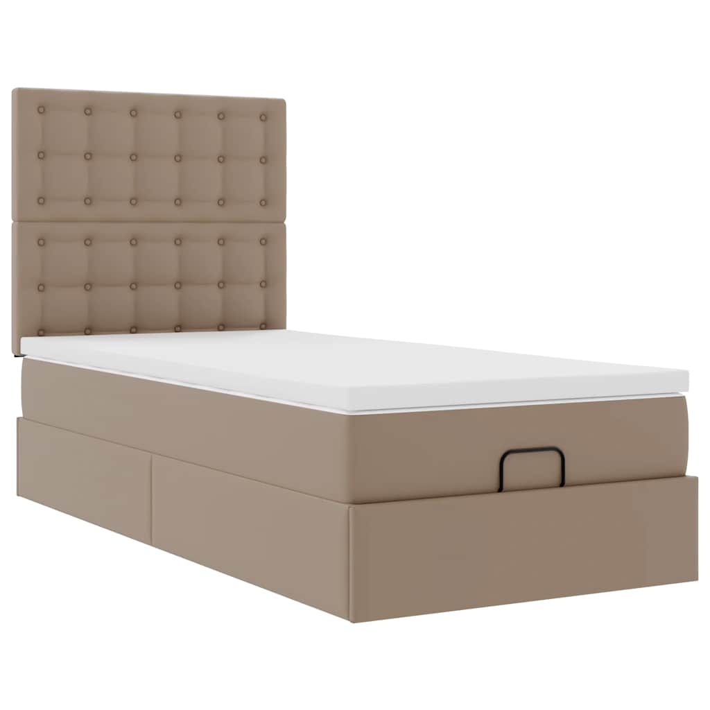 Ottoman-Bett mit Matratze Cappuccino-Braun 90x200 cm Kunstleder