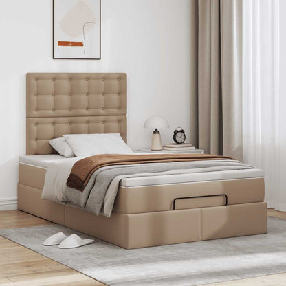 Ottoman-Bett mit Matratze Cappuccino-Braun 120x190cm Kunstleder