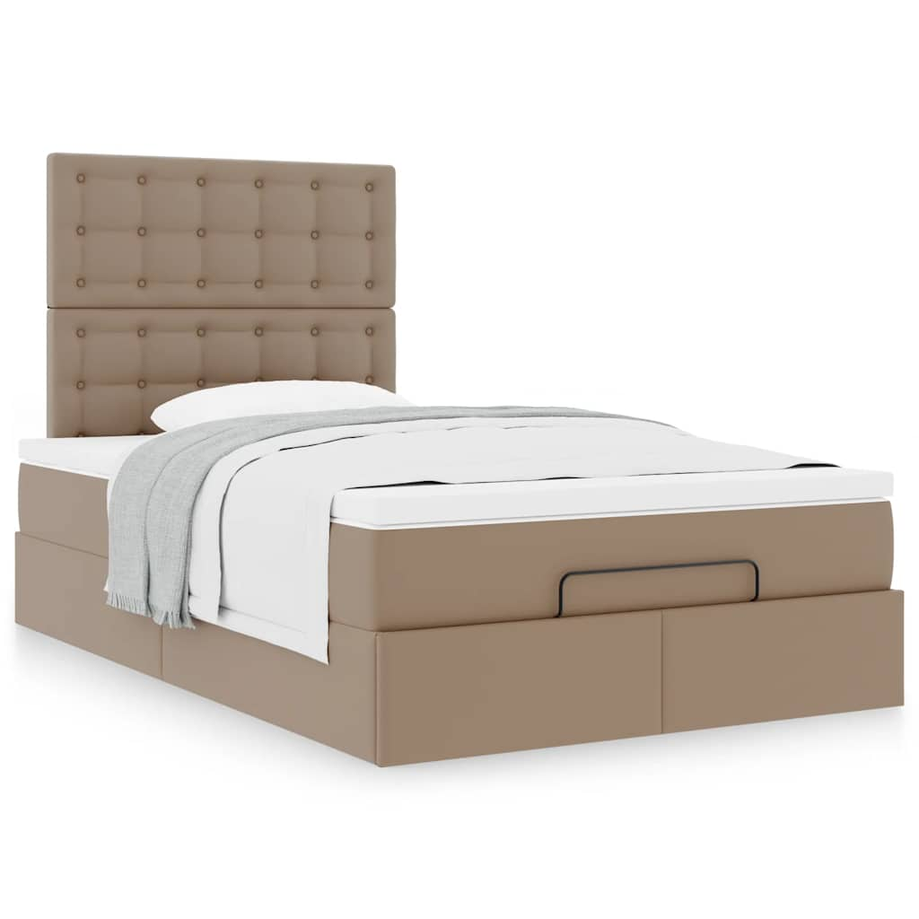 Ottoman-Bett mit Matratze Cappuccino-Braun 120x190cm Kunstleder