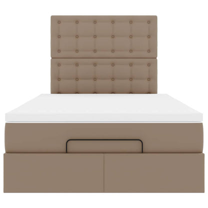 Ottoman-Bett mit Matratze Cappuccino-Braun 120x200cm Kunstleder