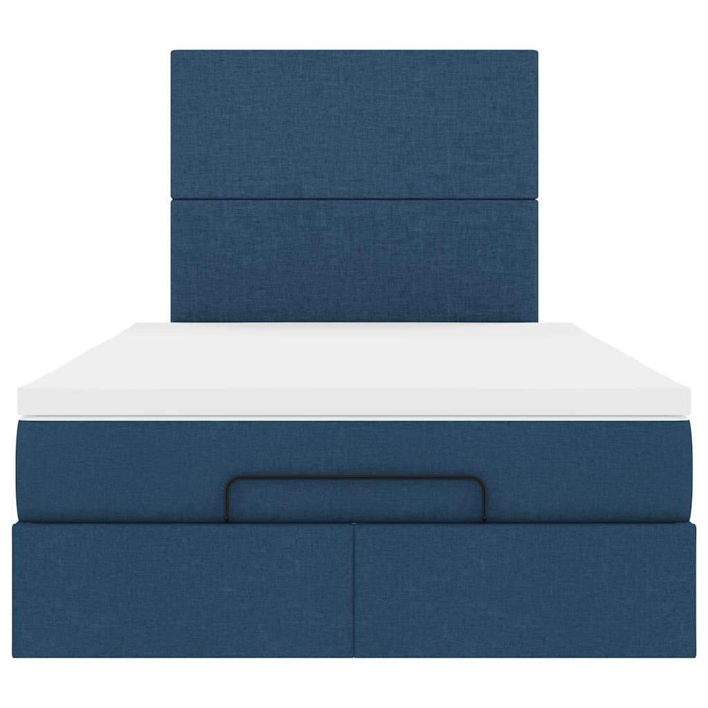 Ottoman-Bett mit Matratze Blau 120x190 cm Stoff