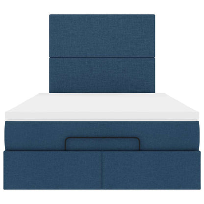 Ottoman-Bett mit Matratze Blau 120x190 cm Stoff