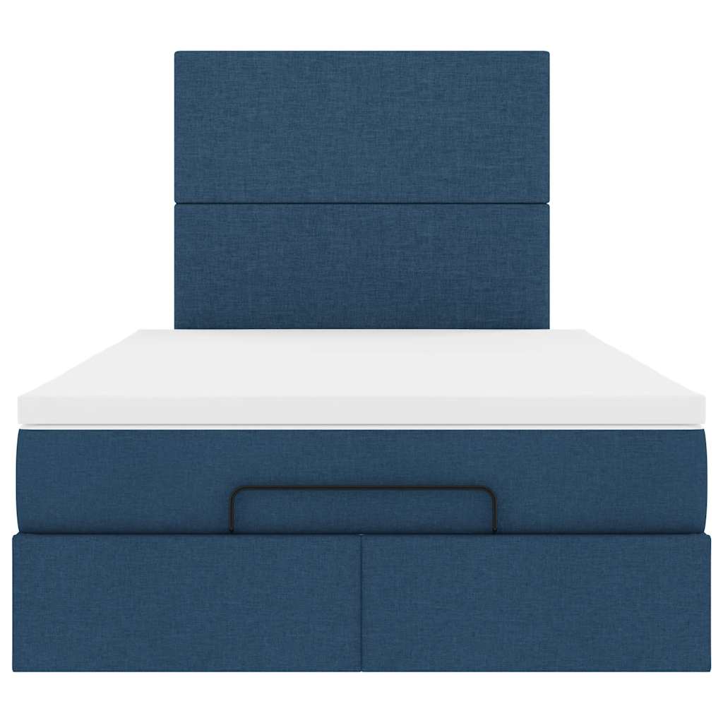 Ottoman-Bett mit Matratze Blau 120x200 cm Stoff