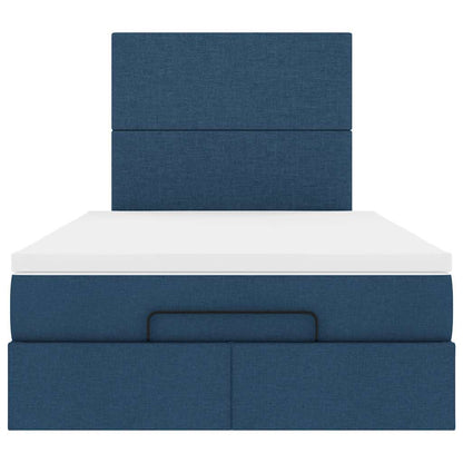 Ottoman-Bett mit Matratze Blau 120x200 cm Stoff