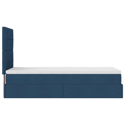 Ottoman-Bett mit Matratze Blau 90x190 cm Stoff