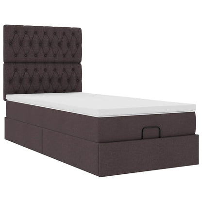 Ottoman-Bett mit Matratze Dunkelbraun 100x200 cm Stoff