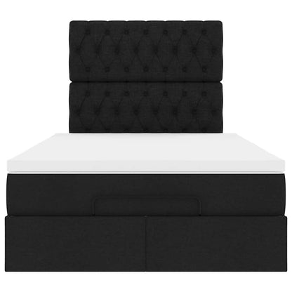 Ottoman-Bett mit Matratze Schwarz 120x190 cm Stoff