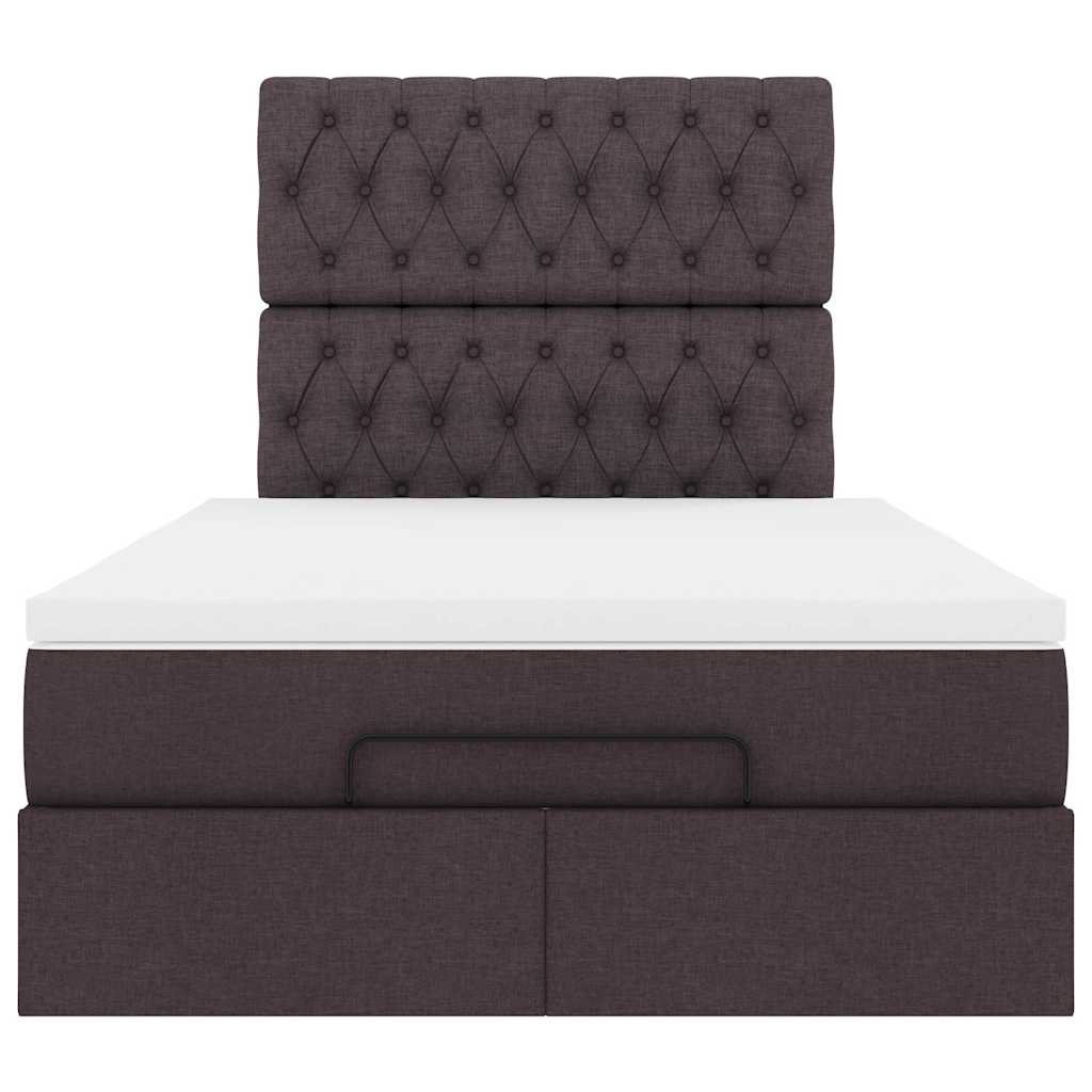 Ottoman-Bett mit Matratze Dunkelbraun 120x190 cm Stoff