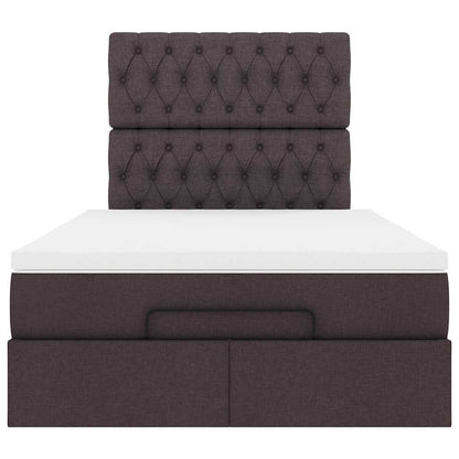 Ottoman-Bett mit Matratze Dunkelbraun 120x190 cm Stoff