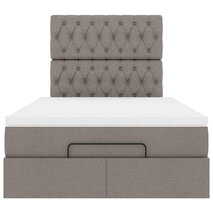 Ottoman-Bett mit Matratze Taupe 120x190 cm Stoff