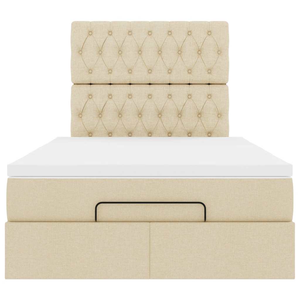 Ottoman-Bett mit Matratze Creme 120x190 cm Stoff