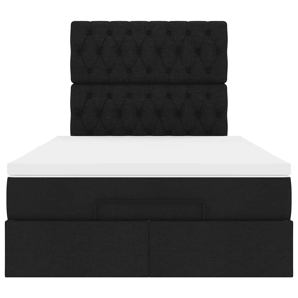 Ottoman-Bett mit Matratze Schwarz 120x200 cm Stoff