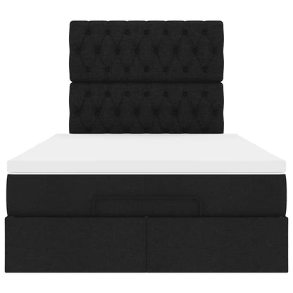 Ottoman-Bett mit Matratze Schwarz 120x200 cm Stoff