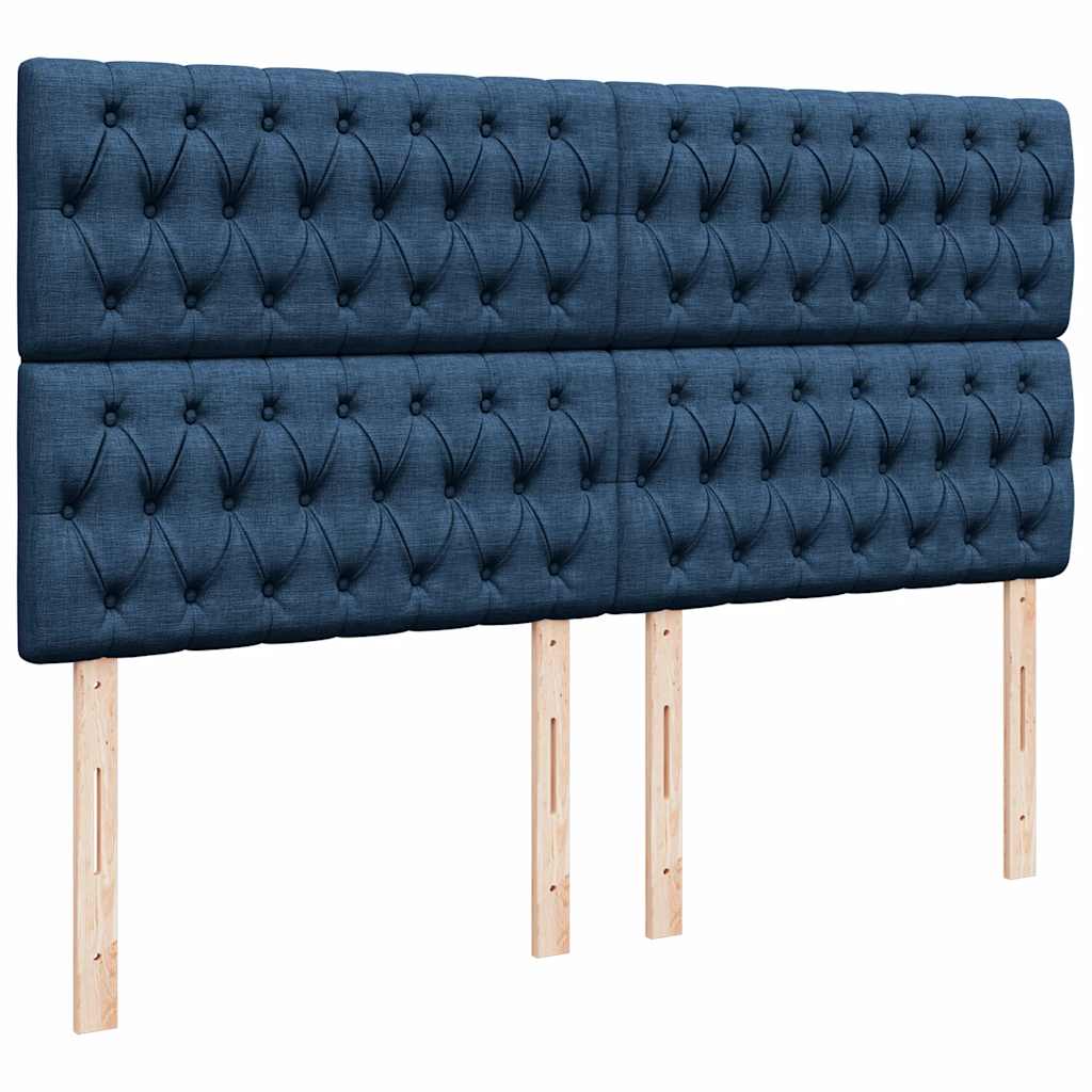 Ottoman-Bett mit Matratzen Blau 200x200 cm Stoff