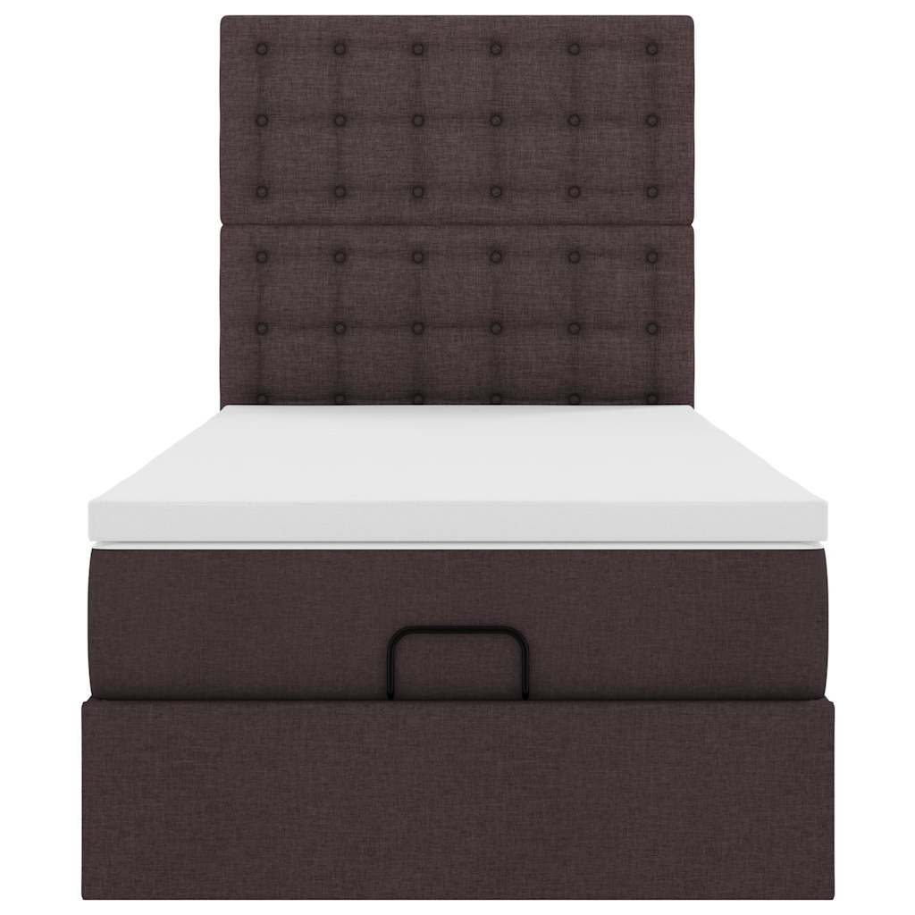 Ottoman-Bett mit Matratze Dunkelbraun 80x200 cm Stoff