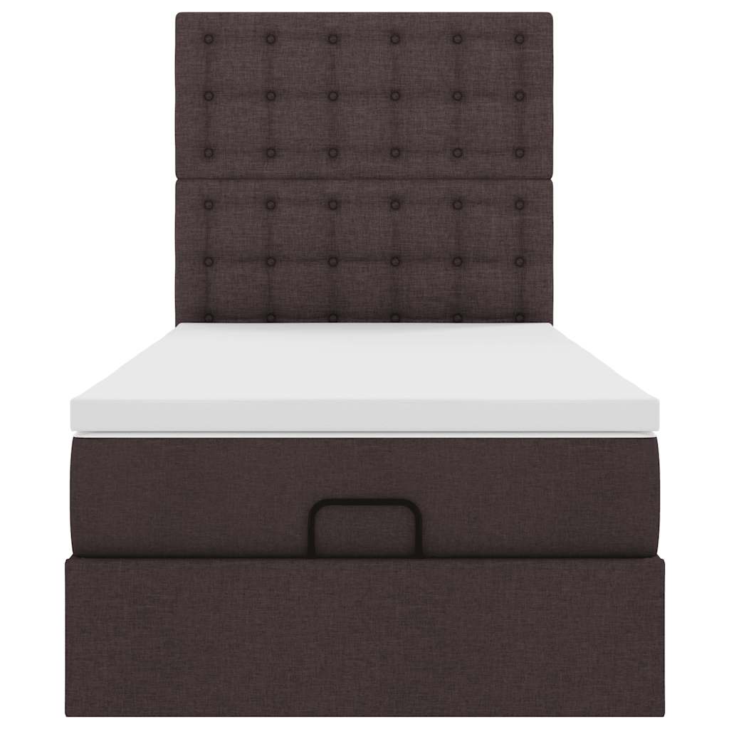 Ottoman-Bett mit Matratze Dunkelbraun 100x200 cm Stoff