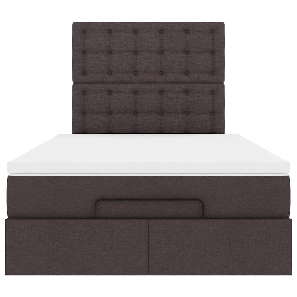 Ottoman-Bett mit Matratze Dunkelbraun 120x190 cm Stoff