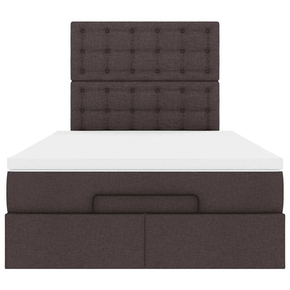 Ottoman-Bett mit Matratze Dunkelbraun 120x190 cm Stoff