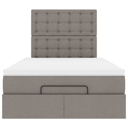 Ottoman-Bett mit Matratze Taupe 120x190 cm Stoff