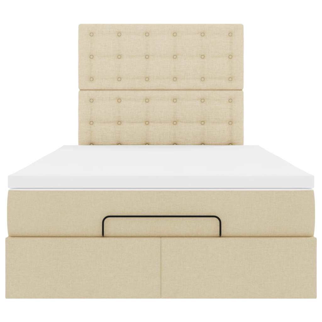 Ottoman-Bett mit Matratze Creme 120x190 cm Stoff