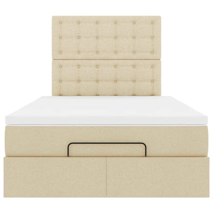 Ottoman-Bett mit Matratze Creme 120x190 cm Stoff