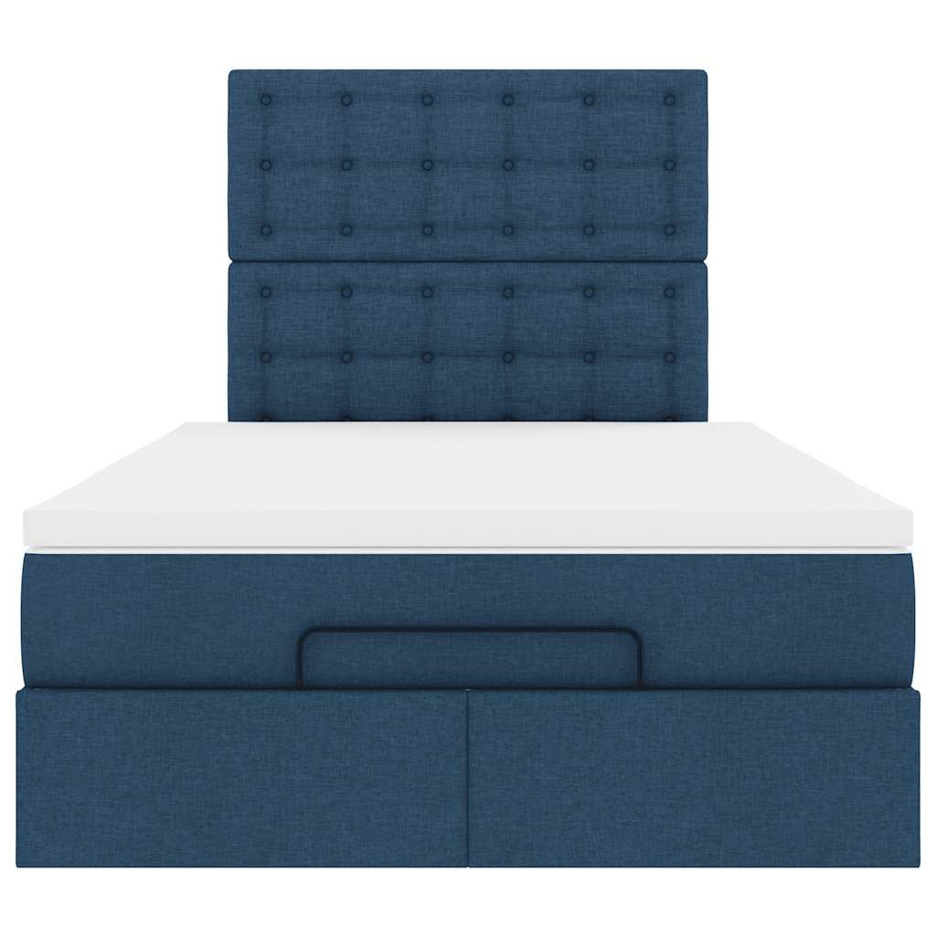 Ottoman-Bett mit Matratze Blau 120x190 cm Stoff