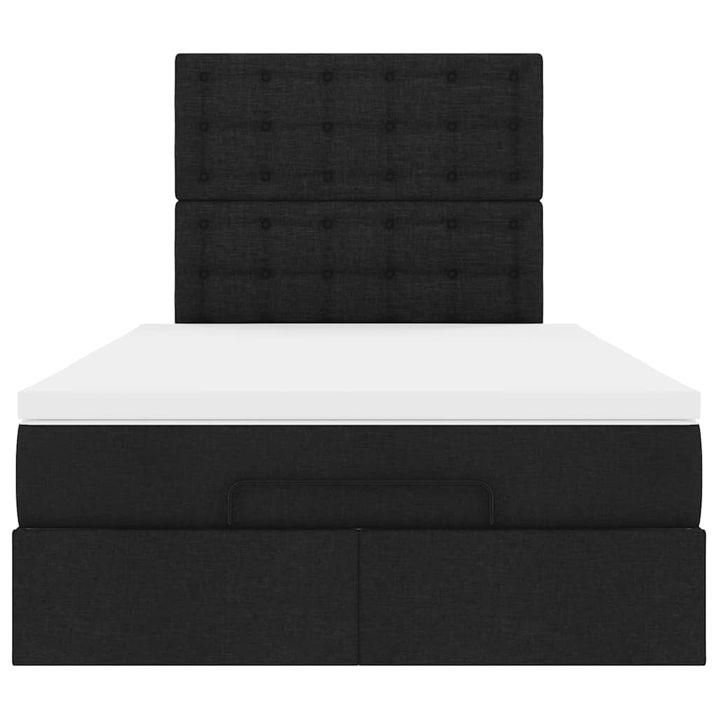 Ottoman-Bett mit Matratze Schwarz 120x200 cm Stoff