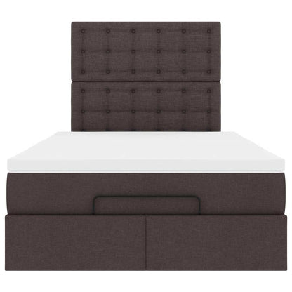 Ottoman-Bett mit Matratze Dunkelbraun 120x200 cm Stoff