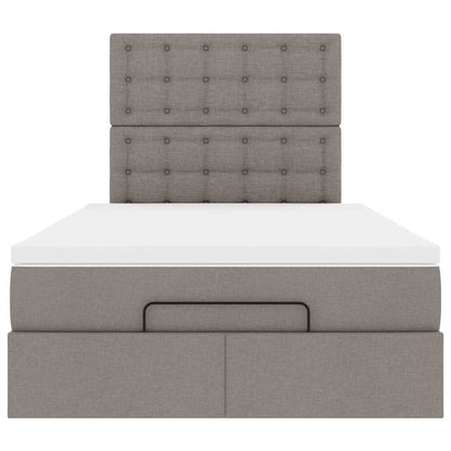 Ottoman-Bett mit Matratze Taupe 120x200 cm Stoff