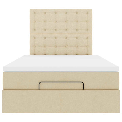 Ottoman-Bett mit Matratze Creme 120x200 cm Stoff