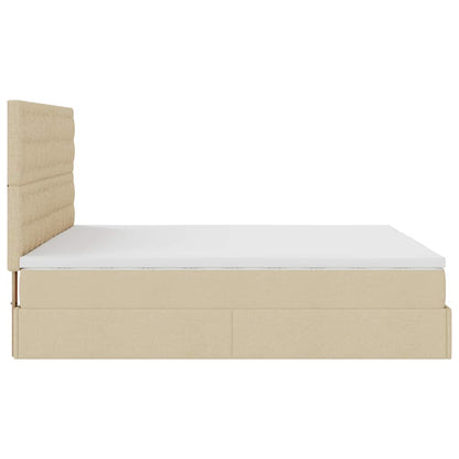 Ottoman-Bett mit Matratze Creme 180x200 cm Stoff