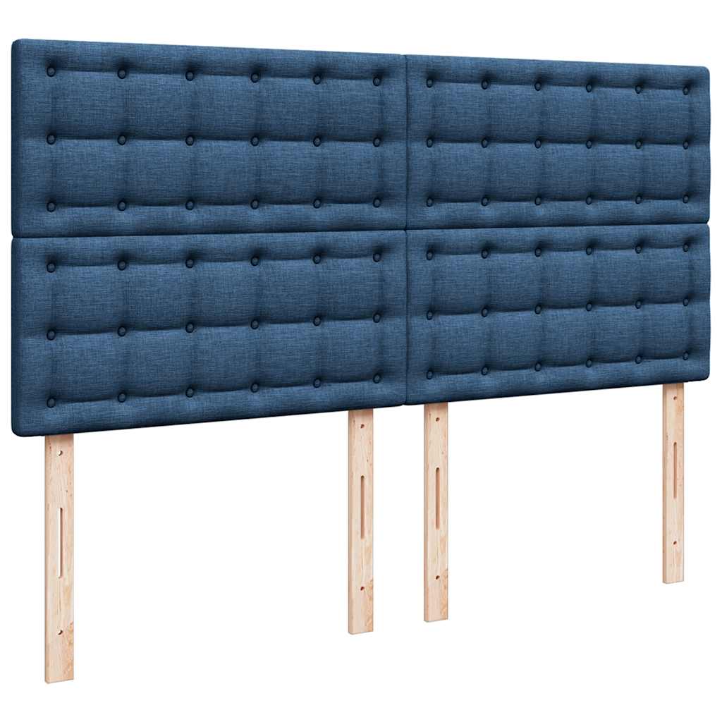 Ottoman-Bett mit Matratzen Blau 200x200 cm Stoff